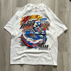 Y2K Vintage White Radioshack 500 Nascar T Shirt